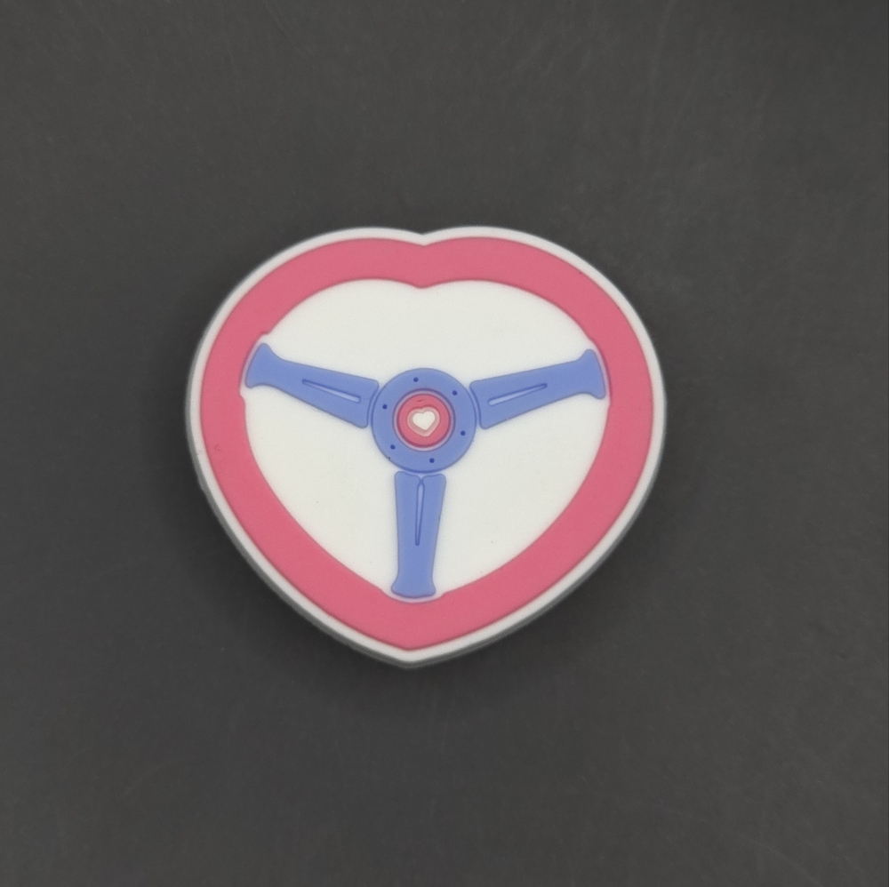 (5/$15) Heart Steering Wheel Croc Charm